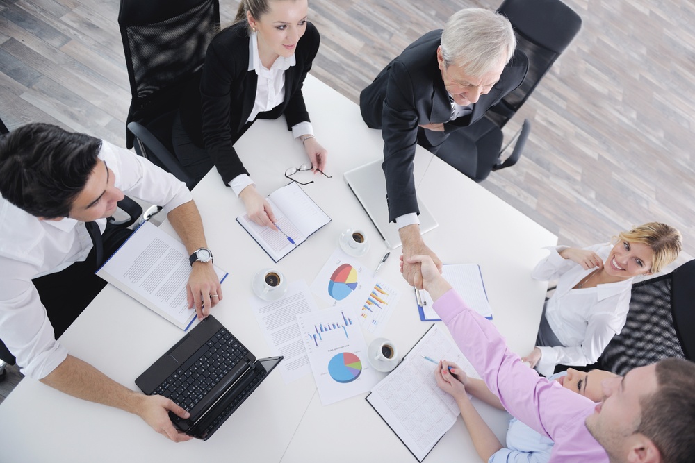 business people  team  at a meeting in a light and modern office environment.